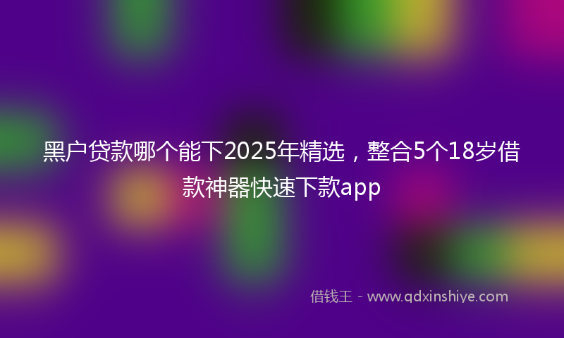 黑户贷款哪个能下2025年精选，整合5个18岁借款神器快速下款app