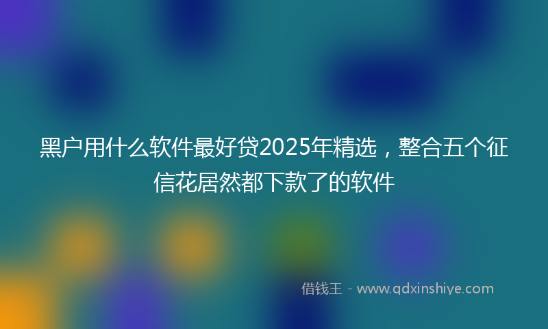 黑户用什么软件最好贷2025年精选，整合五个征信花居然都下款了的软件