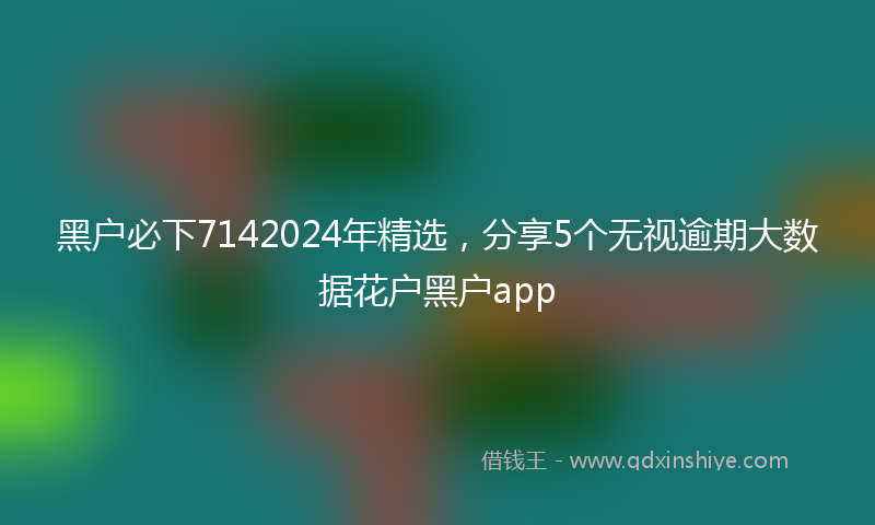 黑户必下7142024年精选，分享5个无视逾期大数据花户黑户app