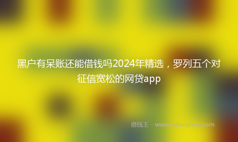 黑户有呆账还能借钱吗2024年精选，罗列五个对征信宽松的网贷app