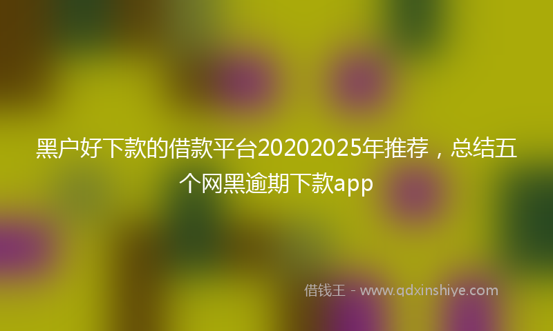 黑户好下款的借款平台20202025年推荐，总结五个网黑逾期下款app