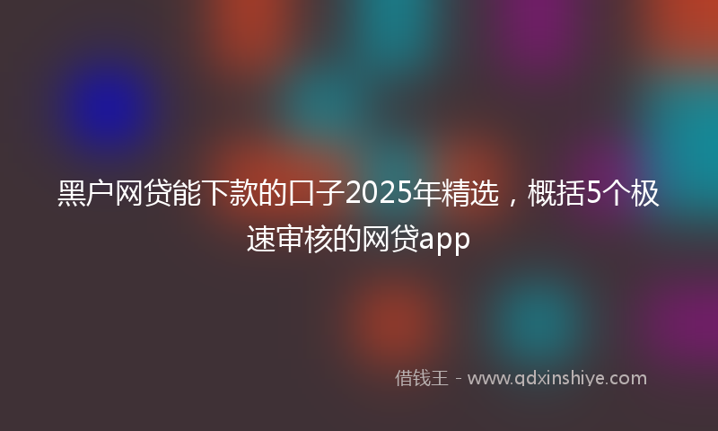 黑户网贷能下款的口子2025年精选，概括5个极速审核的网贷app