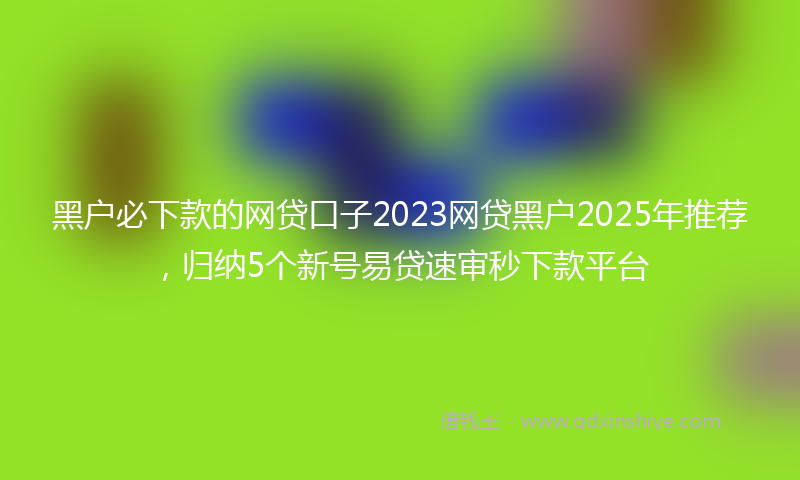 黑户必下款的网贷口子2023网贷黑户2025年推荐，归纳5个新号易贷速审秒下款平台