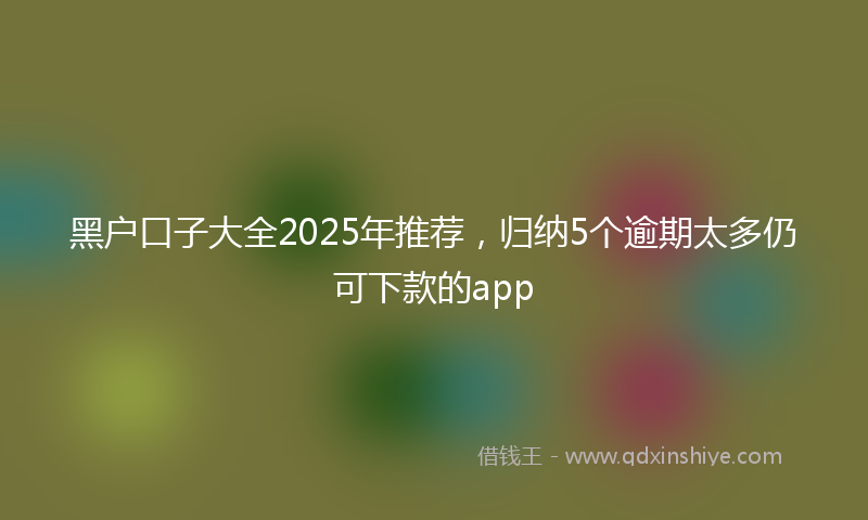 黑户口子大全2025年推荐，归纳5个逾期太多仍可下款的app