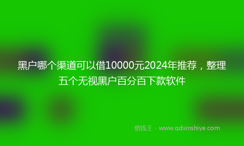 黑户哪个渠道可以借10000元2024年推荐，整理五个无视黑户百分百下款软件