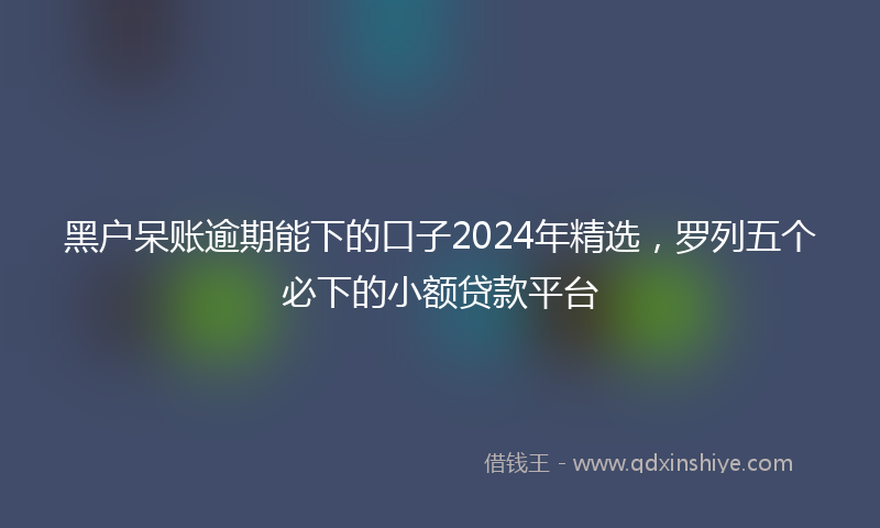 黑户呆账逾期能下的口子2024年精选，罗列五个必下的小额贷款平台