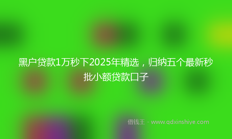 黑户贷款1万秒下2025年精选，归纳五个最新秒批小额贷款口子