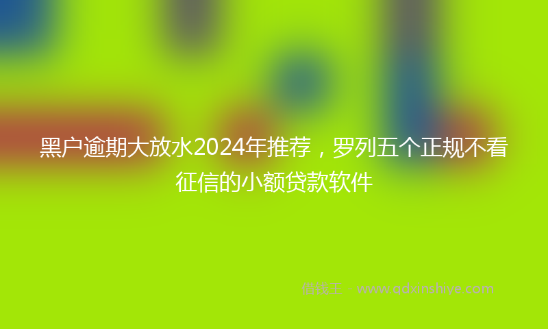 黑户逾期大放水2024年推荐，罗列五个正规不看征信的小额贷款软件