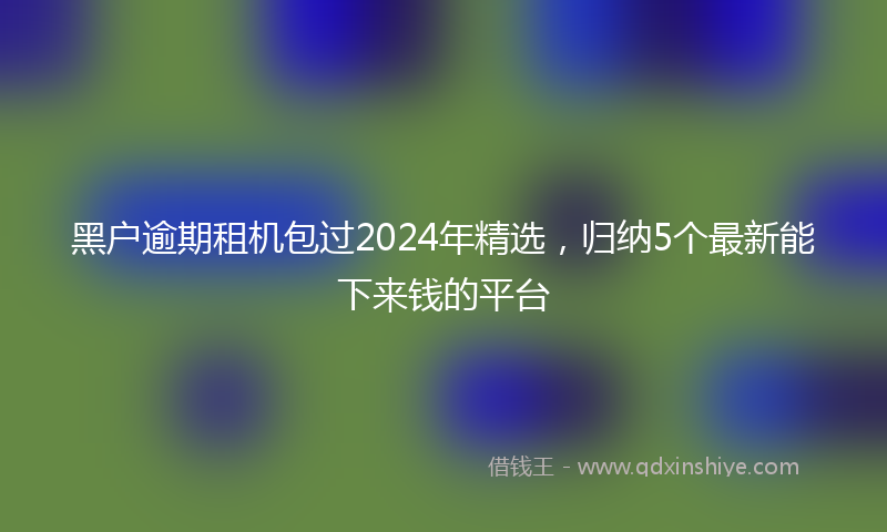 黑户逾期租机包过2024年精选，归纳5个最新能下来钱的平台