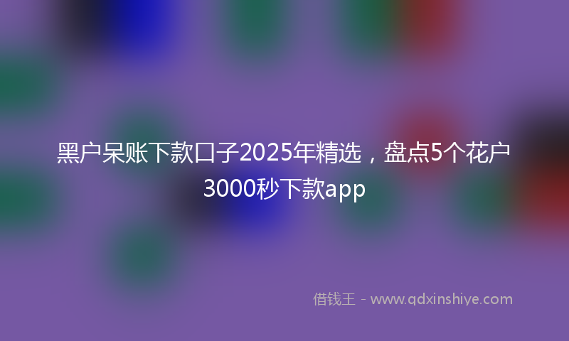 黑户呆账下款口子2025年精选，盘点5个花户3000秒下款app
