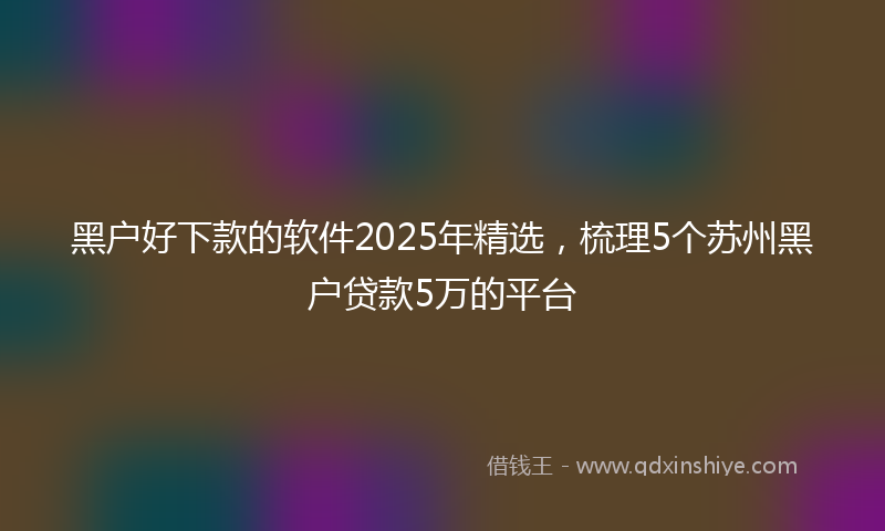 黑户好下款的软件2025年精选，梳理5个苏州黑户贷款5万的平台
