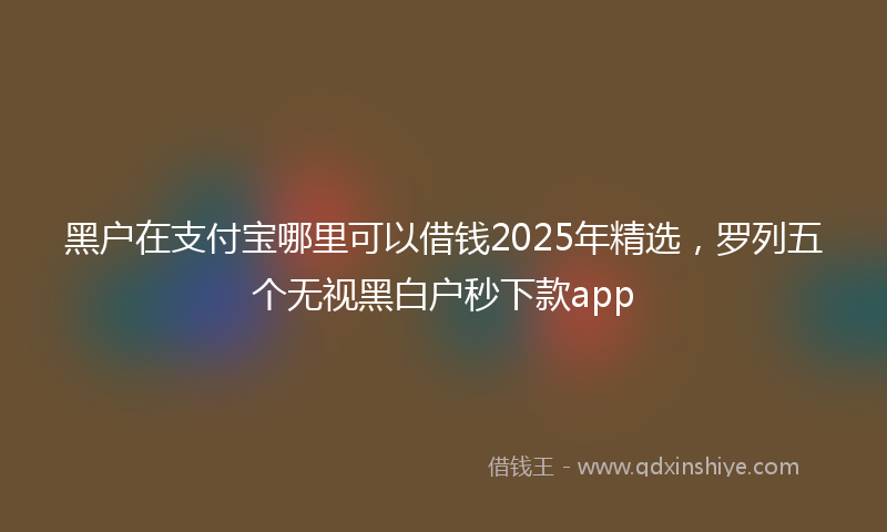 黑户在支付宝哪里可以借钱2025年精选，罗列五个无视黑白户秒下款app