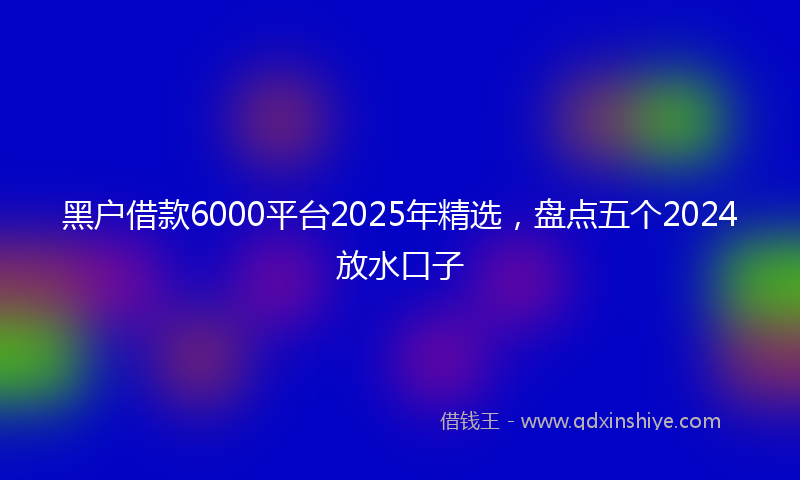 黑户借款6000平台2025年精选，盘点五个2024放水口子