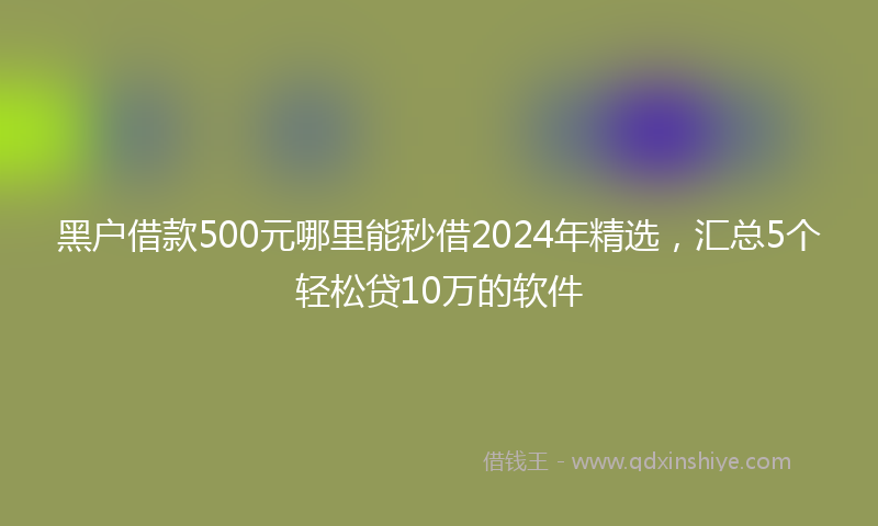 黑户借款500元哪里能秒借2024年精选，汇总5个轻松贷10万的软件
