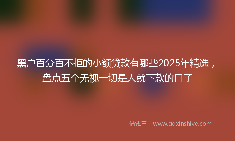 黑户百分百不拒的小额贷款有哪些2025年精选，盘点五个无视一切是人就下款的口子
