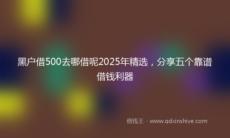 黑户借500去哪借呢2025年精选，分享五个靠谱借钱利器