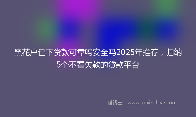 黑花户包下贷款可靠吗安全吗2025年推荐，归纳5个不看欠款的贷款平台