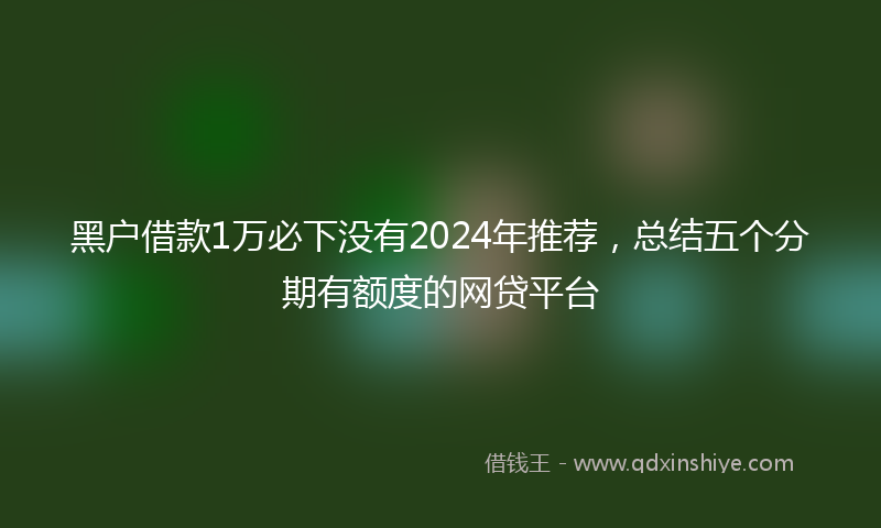 黑户借款1万必下没有2024年推荐，总结五个分期有额度的网贷平台