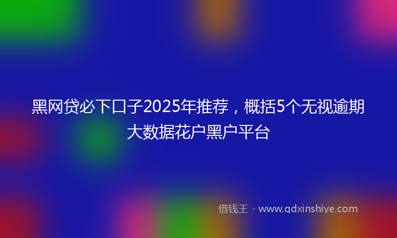 黑网贷必下口子2025年推荐，概括5个无视逾期大数据花户黑户平台