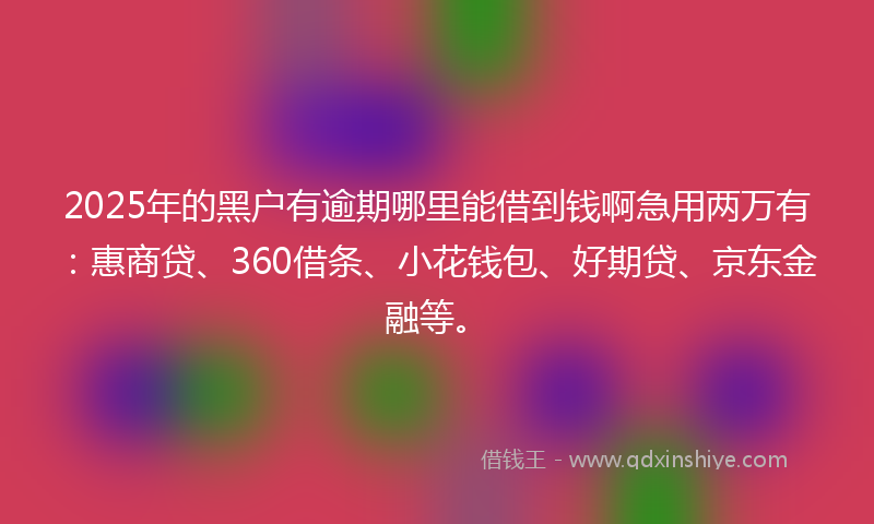 2025年的黑户有逾期哪里能借到钱啊急用两万有：惠商贷、360借条、小花钱包、好期贷、京东金融等。