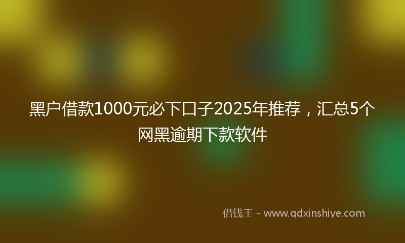 黑户借款1000元必下口子2025年推荐，汇总5个网黑逾期下款软件