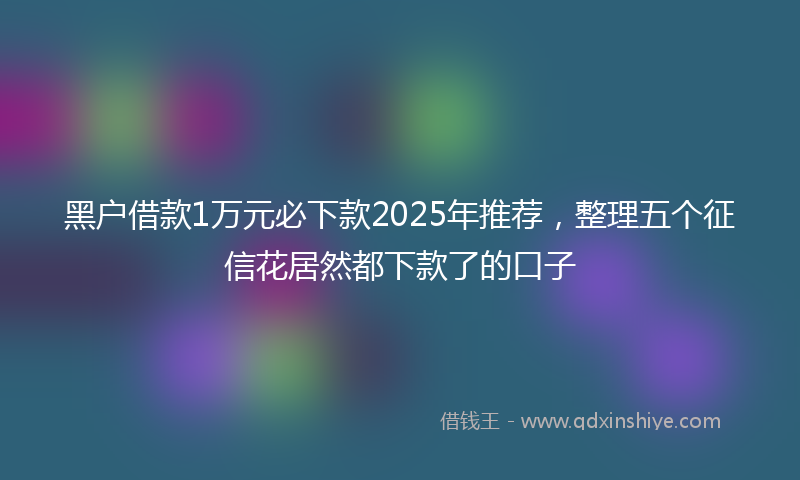 黑户借款1万元必下款2025年推荐，整理五个征信花居然都下款了的口子