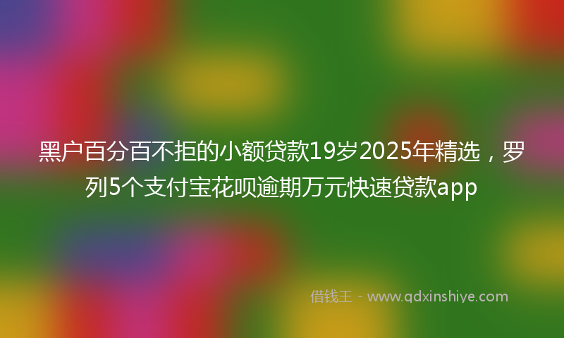 黑户百分百不拒的小额贷款19岁2025年精选，罗列5个支付宝花呗逾期万元快速贷款app