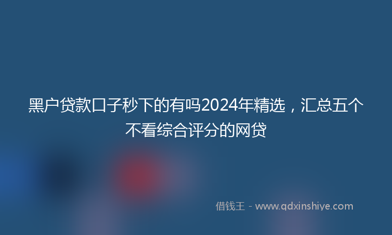 黑户贷款口子秒下的有吗2024年精选，汇总五个不看综合评分的网贷