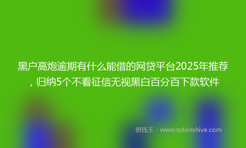 黑户高炮逾期有什么能借的网贷平台2025年推荐，归纳5个不看征信无视黑白百分百下款软件