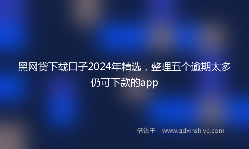 黑网贷下载口子2024年精选，整理五个逾期太多仍可下款的app