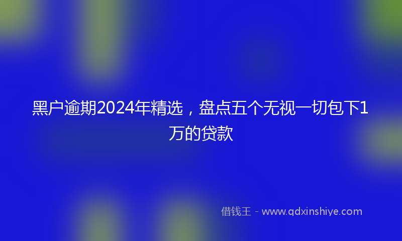 黑户逾期2024年精选，盘点五个无视一切包下1万的贷款