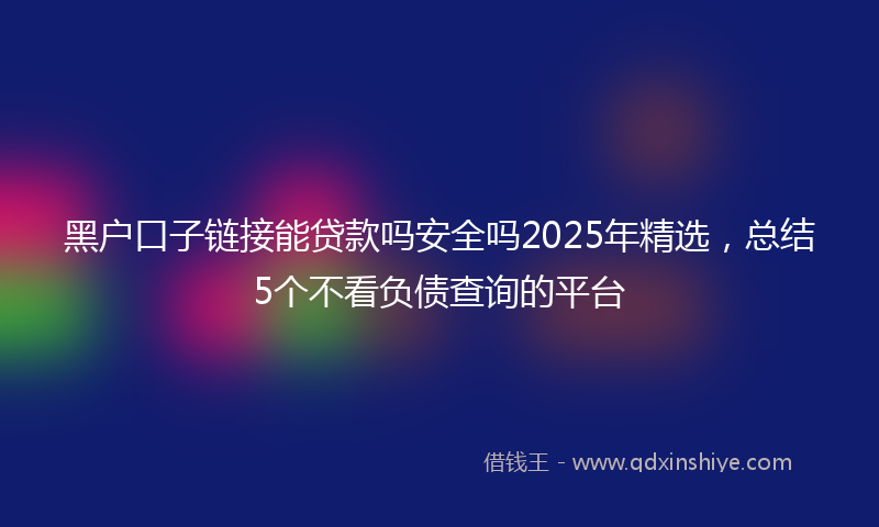 黑户口子链接能贷款吗安全吗2025年精选，总结5个不看负债查询的平台