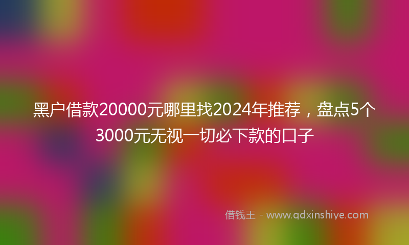黑户借款20000元哪里找2024年推荐，盘点5个3000元无视一切必下款的口子