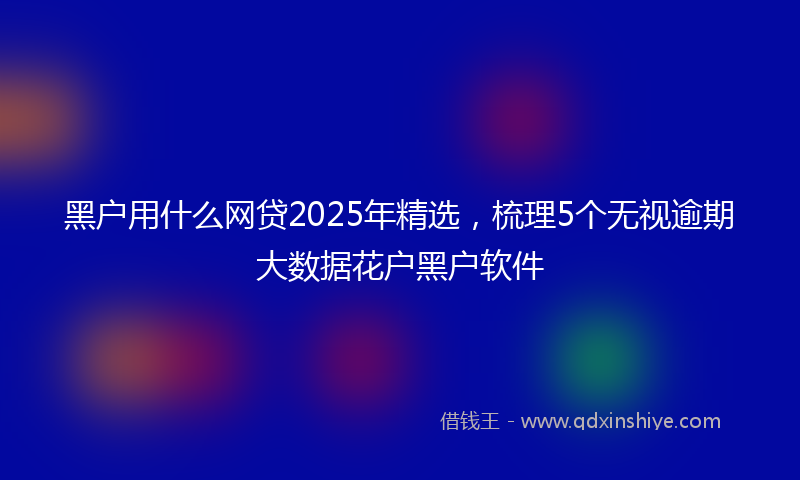 黑户用什么网贷2025年精选，梳理5个无视逾期大数据花户黑户软件