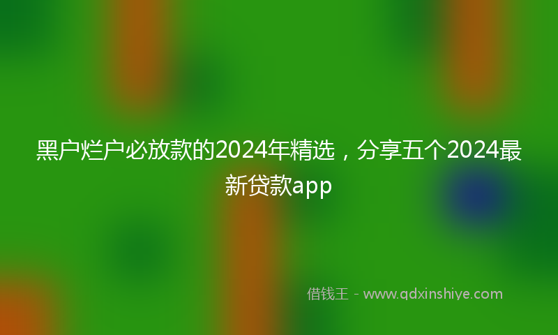 黑户烂户必放款的2024年精选，分享五个2024最新贷款app