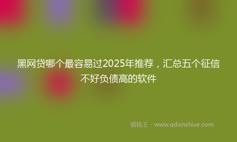 黑网贷哪个最容易过2025年推荐，汇总五个征信不好负债高的软件