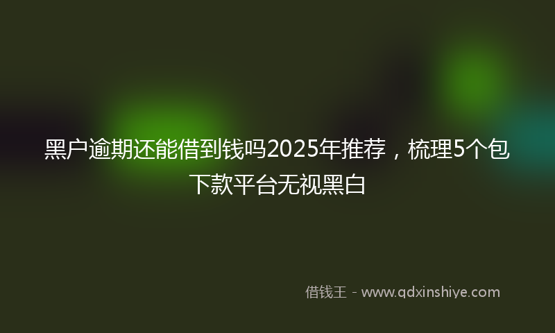 黑户逾期还能借到钱吗2025年推荐，梳理5个包下款平台无视黑白