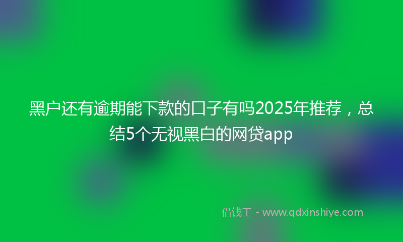黑户还有逾期能下款的口子有吗2025年推荐，总结5个无视黑白的网贷app