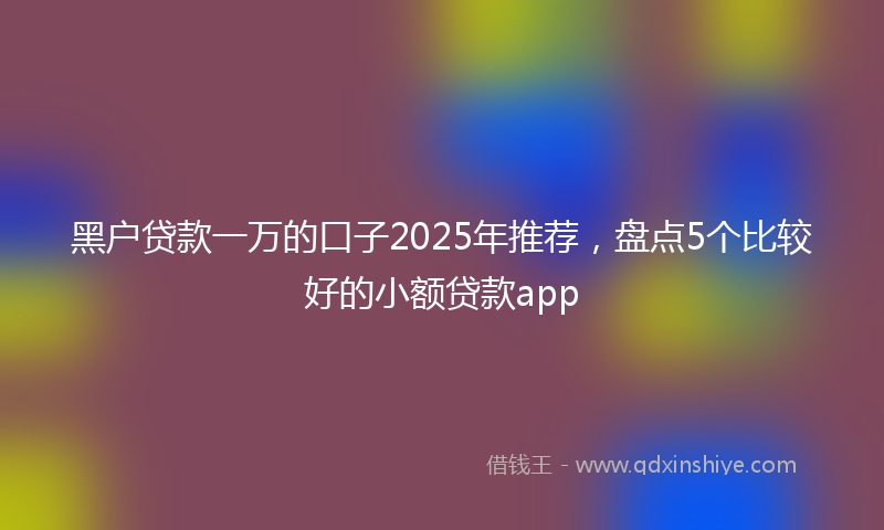 黑户贷款一万的口子2025年推荐，盘点5个比较好的小额贷款app