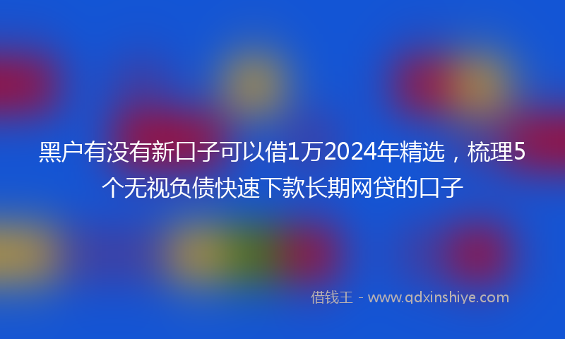 黑户有没有新口子可以借1万2024年精选，梳理5个无视负债快速下款长期网贷的口子