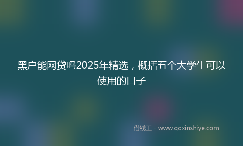 黑户能网贷吗2025年精选，概括五个大学生可以使用的口子