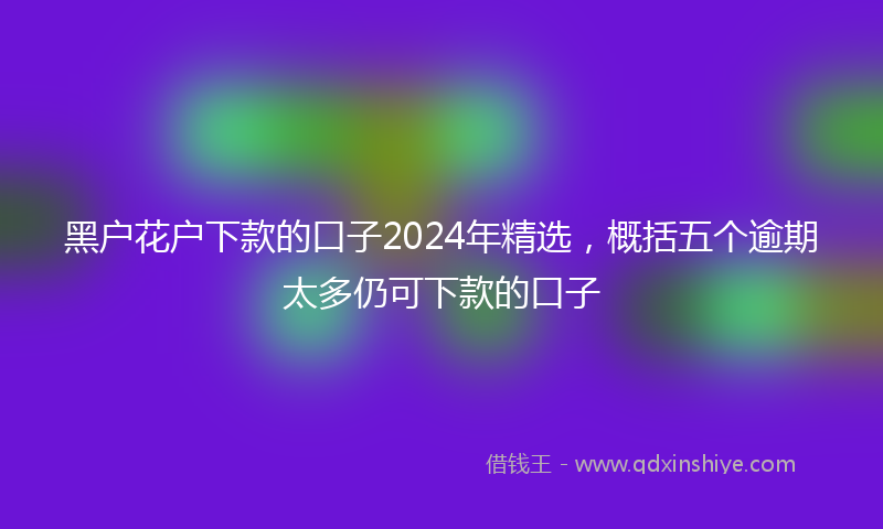 黑户花户下款的口子2024年精选，概括五个逾期太多仍可下款的口子