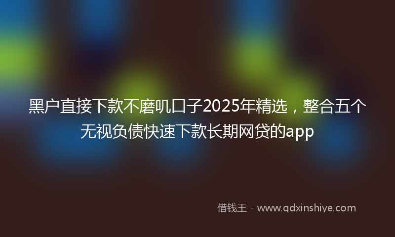 黑户直接下款不磨叽口子2025年精选，整合五个无视负债快速下款长期网贷的app