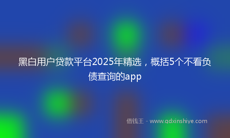 黑白用户贷款平台2025年精选，概括5个不看负债查询的app