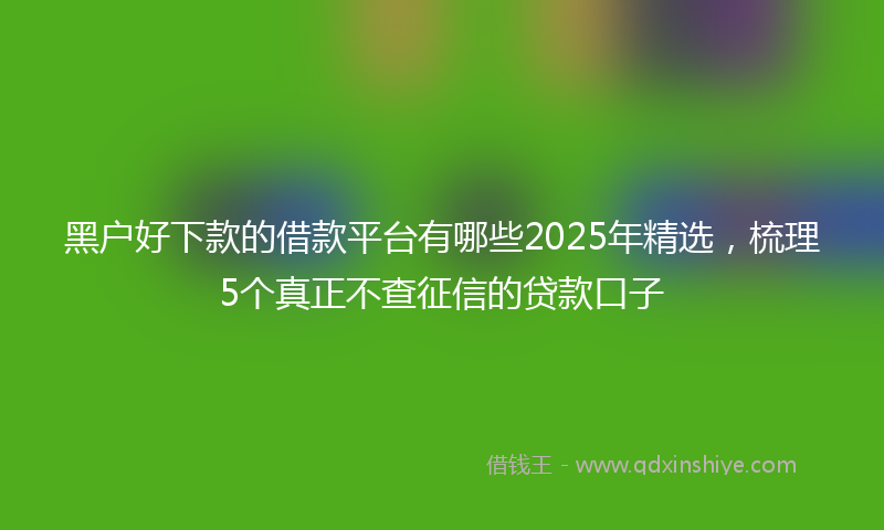 黑户好下款的借款平台有哪些2025年精选，梳理5个真正不查征信的贷款口子