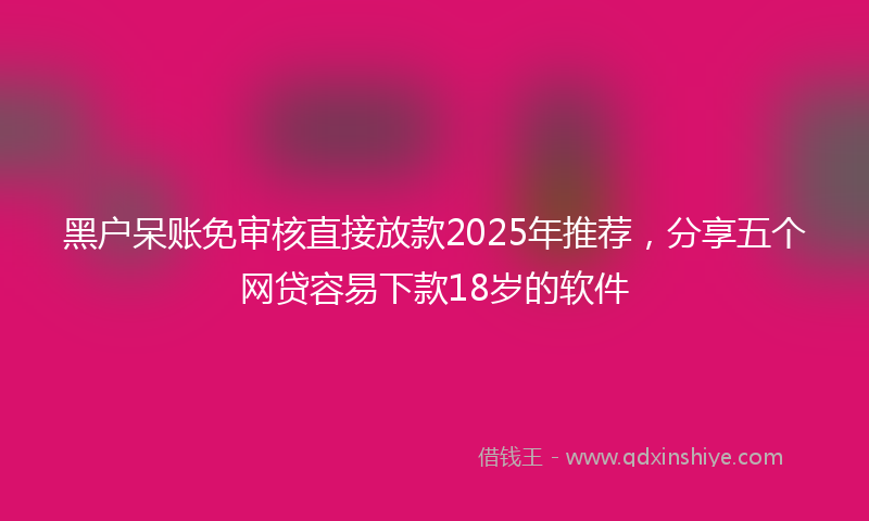 黑户呆账免审核直接放款2025年推荐，分享五个网贷容易下款18岁的软件