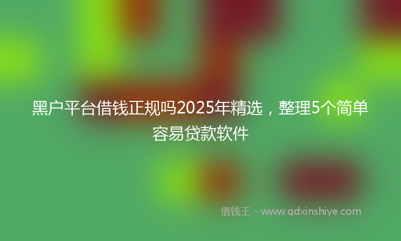 黑户平台借钱正规吗2025年精选，整理5个简单容易贷款软件