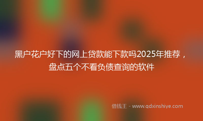 黑户花户好下的网上贷款能下款吗2025年推荐，盘点五个不看负债查询的软件