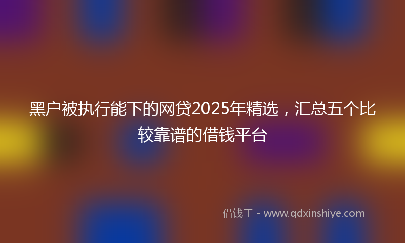 黑户被执行能下的网贷2025年精选，汇总五个比较靠谱的借钱平台