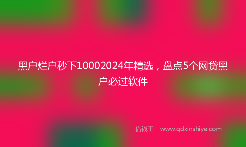 黑户烂户秒下10002024年精选，盘点5个网贷黑户必过软件